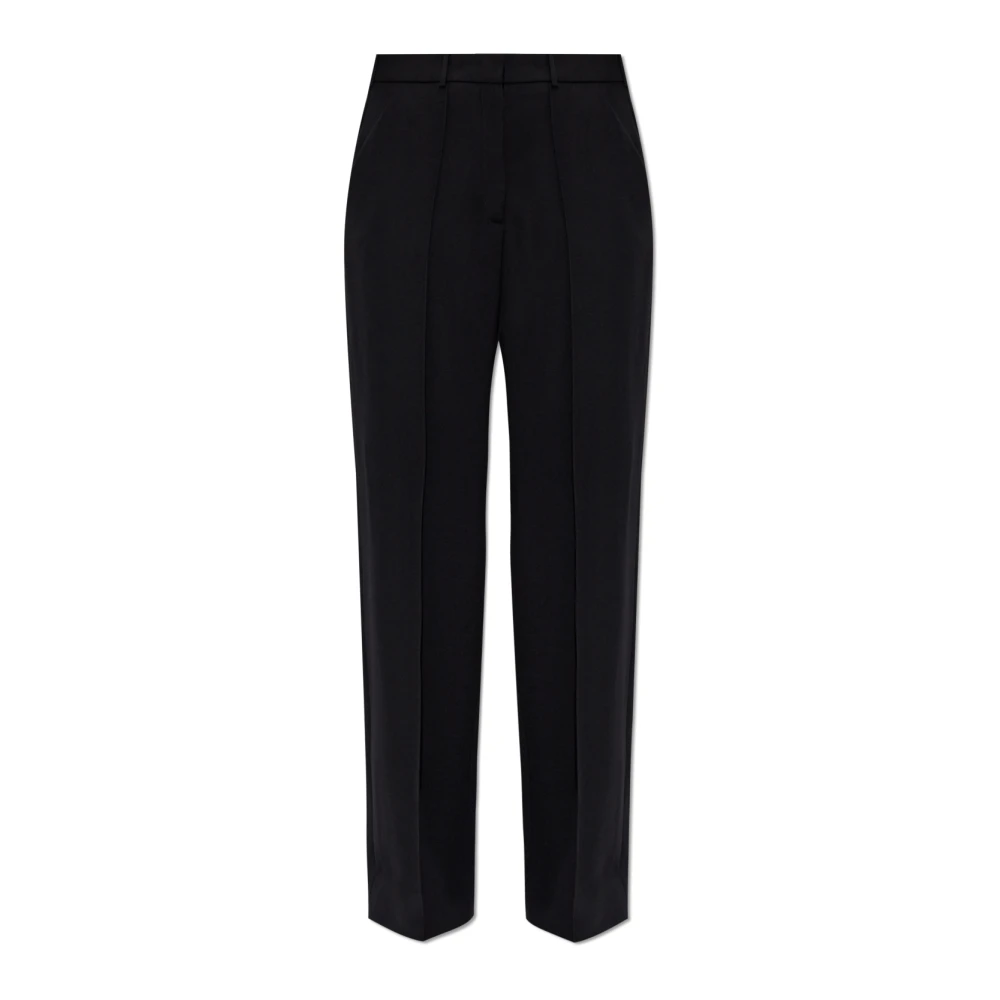 Balmain Wollen kreukelbroek Black Dames