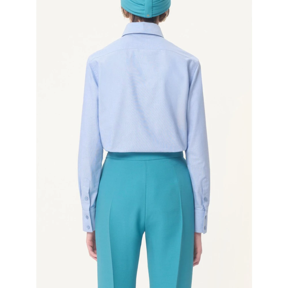 Valentino Garavani Heldere Blauwe Damesoverhemd Elegante Stijl Blue Dames