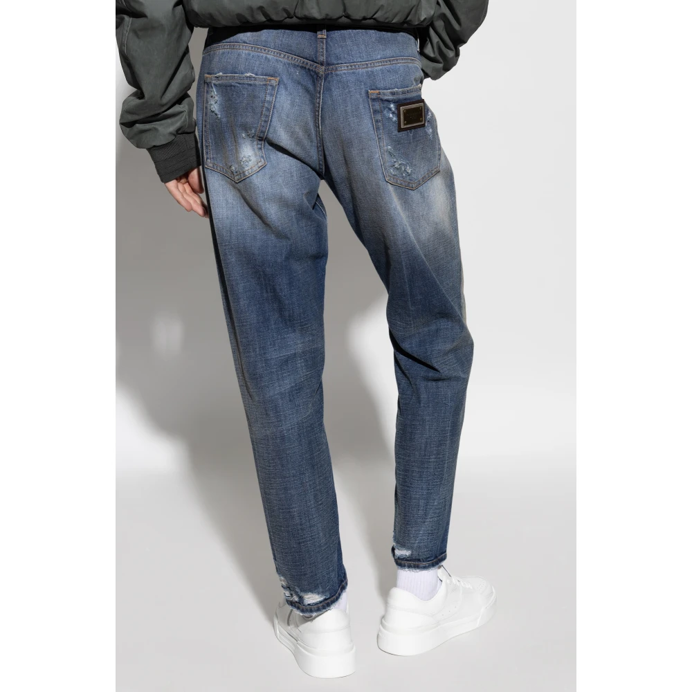 Dolce & Gabbana Jeans met logo Blue Heren