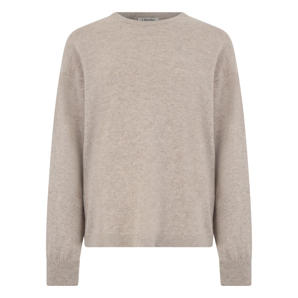 Max Mara Women's Beige Jumper In Wool And Cashmere - Round-Neck Knitwear - S - Knitwear
