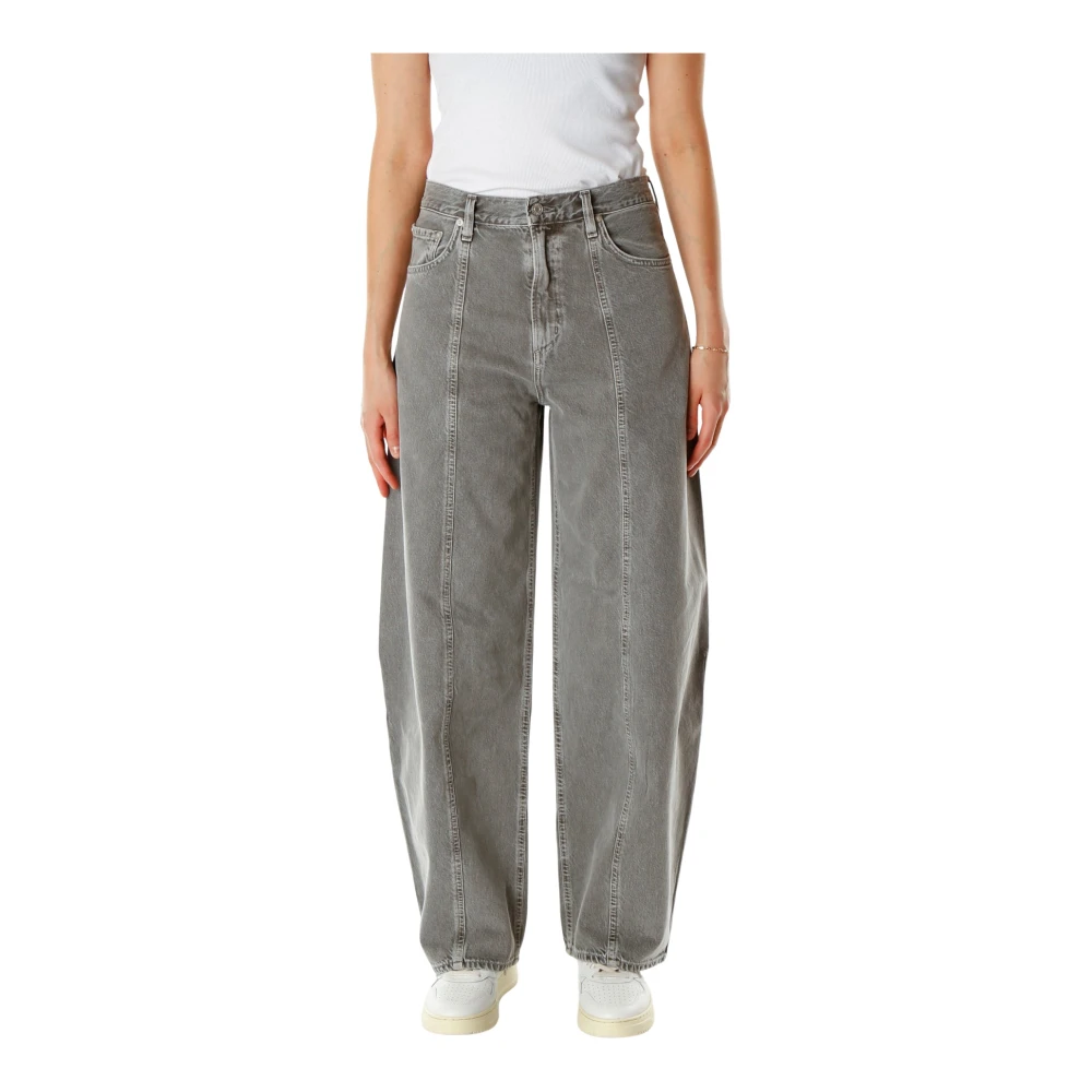 Agolde Hoge Taille Volumineuze Jeans Gray Dames