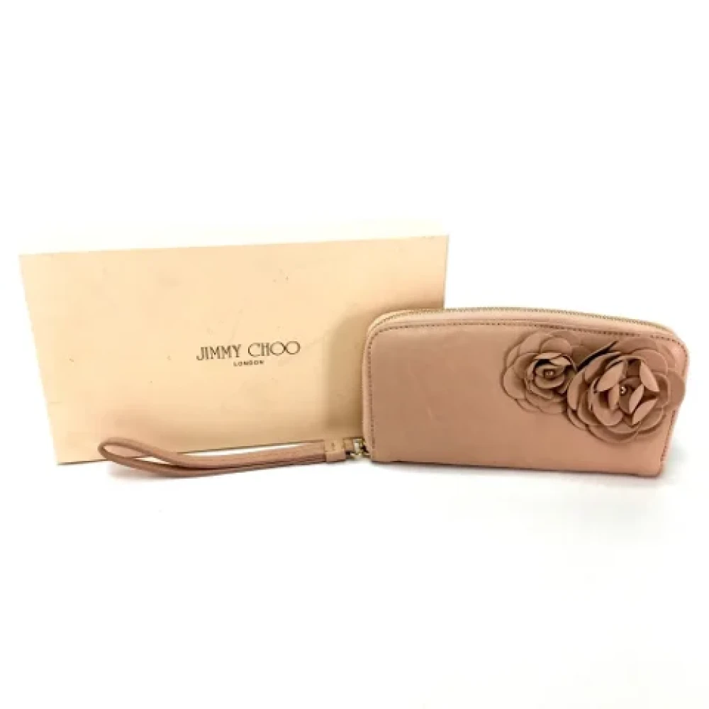 Jimmy Choo Pre-owned Leather wallets Beige Dames