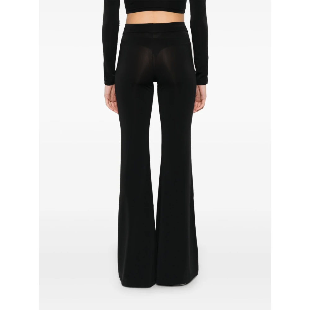 Palm Angels Zwarte Classic Logo Aansluitende Broek Black Dames