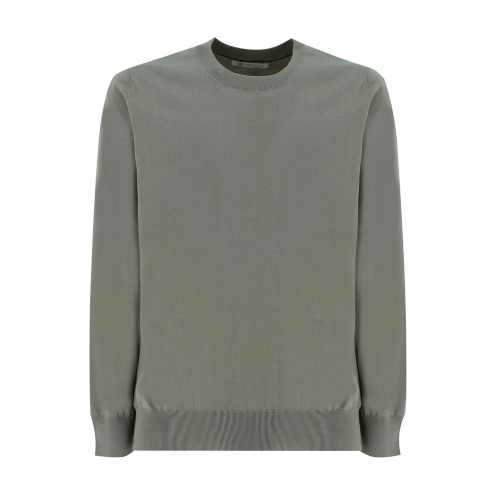 BRUNELLO CUCINELLI Geribbelde Crew Neck Sweater Green Heren