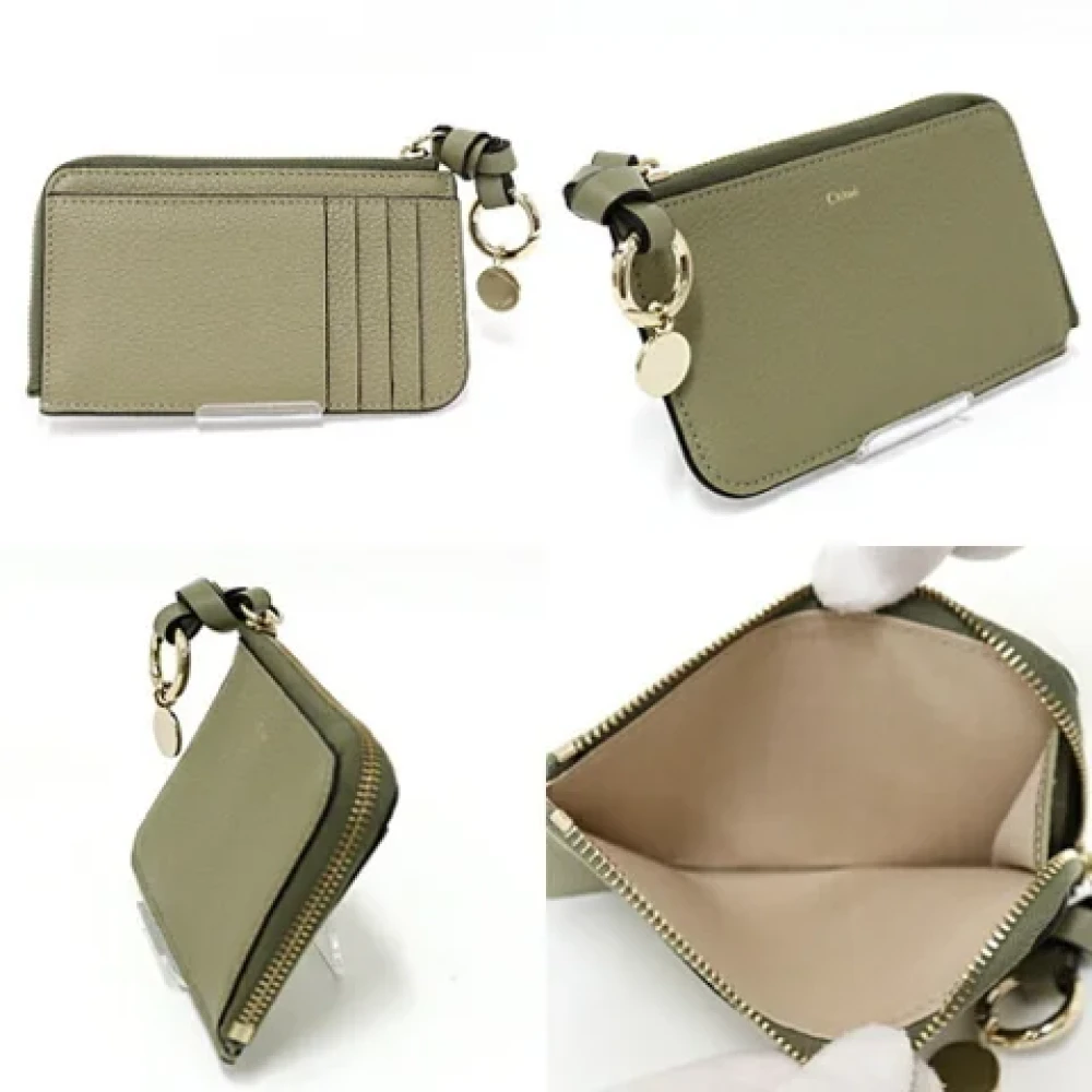 Chloé Pre-owned Leather wallets Green Dames
