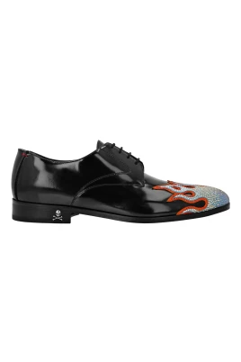 Lace Up Shoes Strass Flame