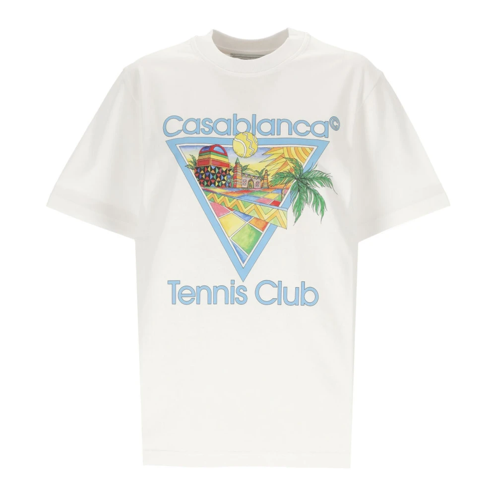 Casablanca Afro Cubism Tennis Club T-shirt Wit White Heren