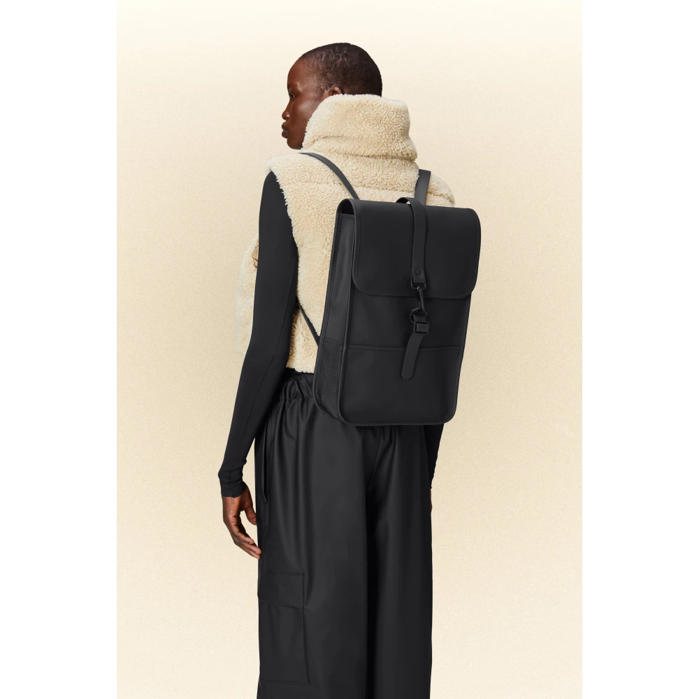 Rains Minimalistische Zwarte Rugzak Black Heren