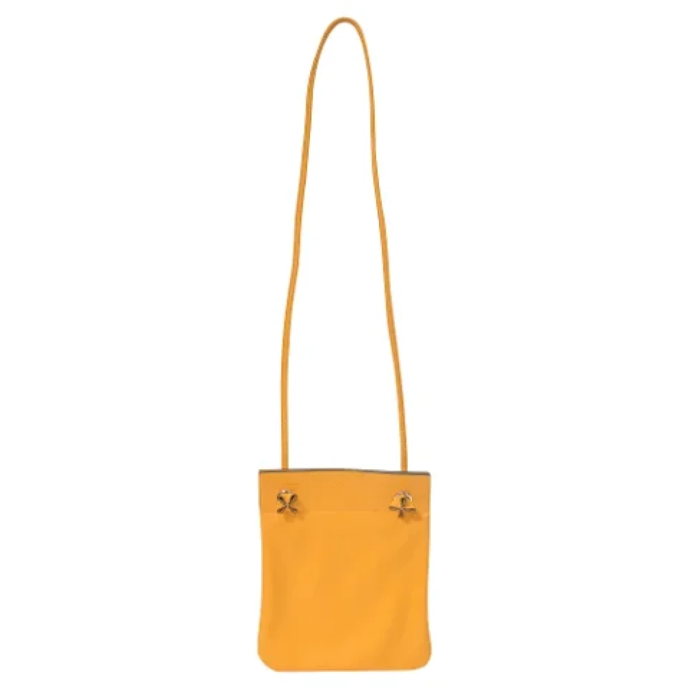 Hermès Vintage Pre-owned Leather shoulder-bags Yellow Dames
