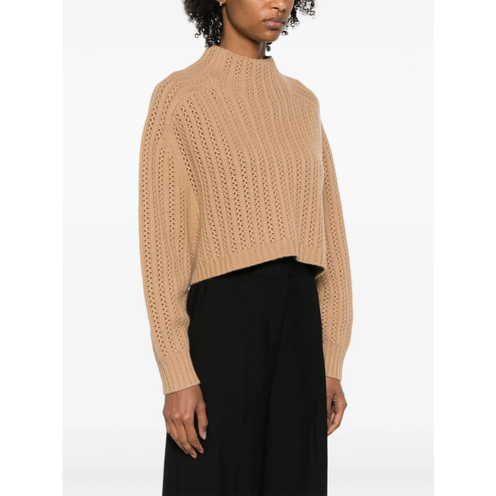 Max Mara Kameelwol-kasjmiertrui gebreid Brown Dames