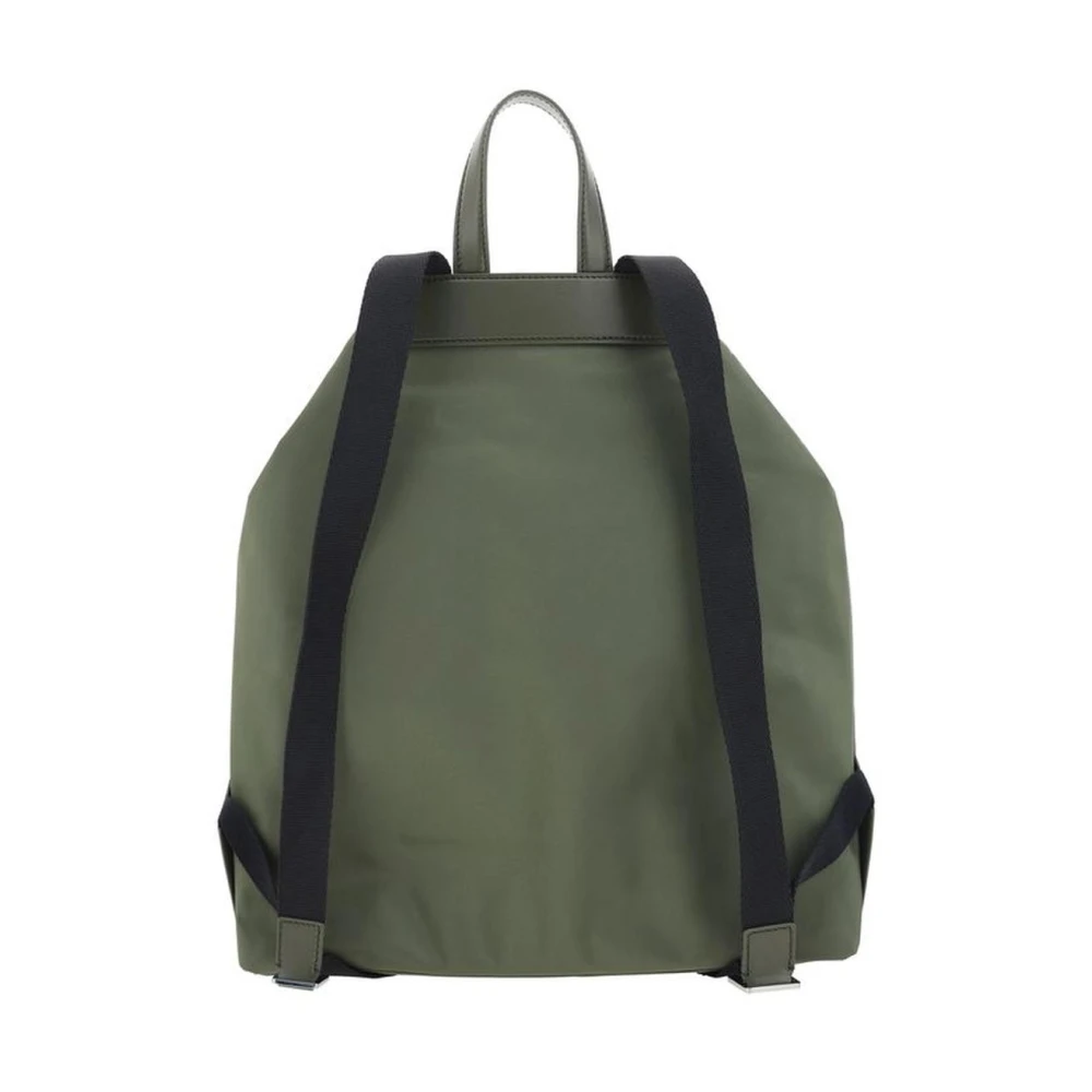 Dolce & Gabbana Leren Trekkoord Rugzak Green Heren