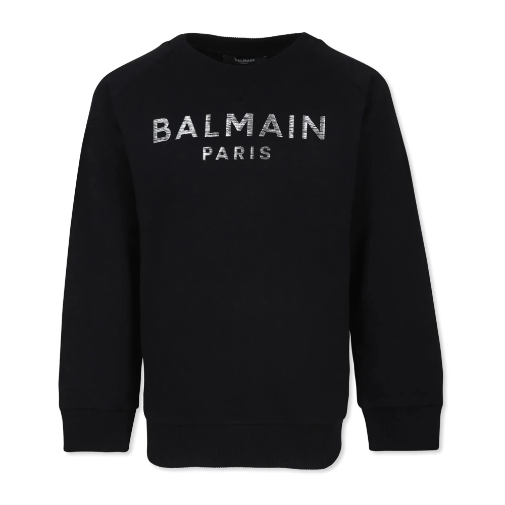 Balmain Svart Broderad Tröja Långärmad Black, Pojke