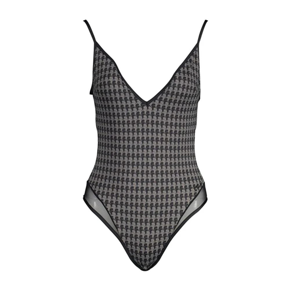 Karl Lagerfeld Women's Gray Swimsuits, Xs, Beachwear One-Piece Swimsuit