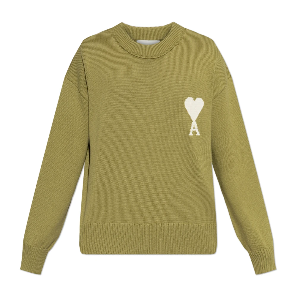 Ami Paris Mannelijk Groente De Coeur Crewneck Sweater