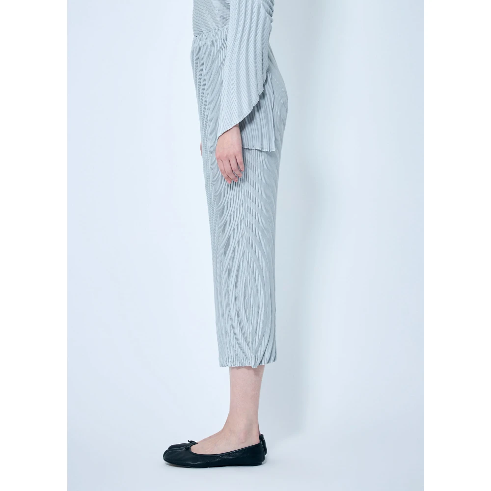 Issey Miyake Geplooide Potloodrok Gray Dames