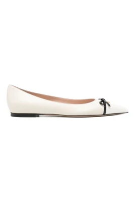 Ivory Läder Ballet Flats