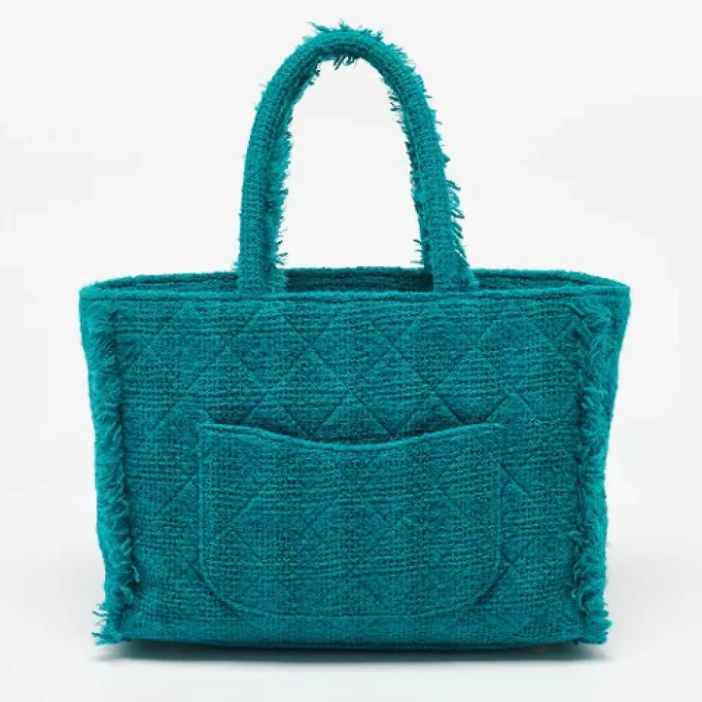 Chanel Vintage Pre-owned Fabric totes Green Dames