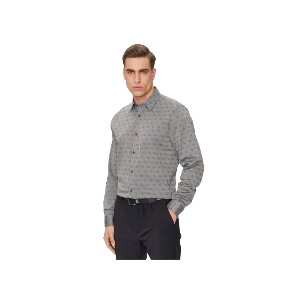 Guess Uomo Grigio Camicia Jacquard 4G - Immagine 2