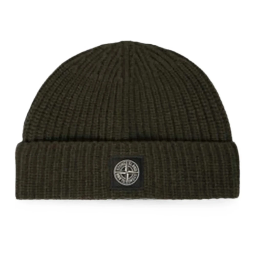 Stone Island Ribbed Knit Beanie - Male - Accessories - Green - One Size - Accessories