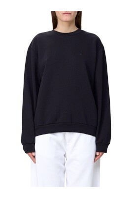 sweat-shirt-noir-a-col-rond
