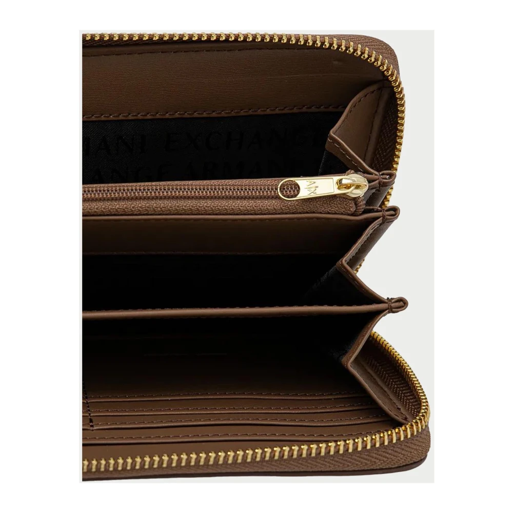 Armani Exchange Bruine portemonnee met metalen logo Brown Dames