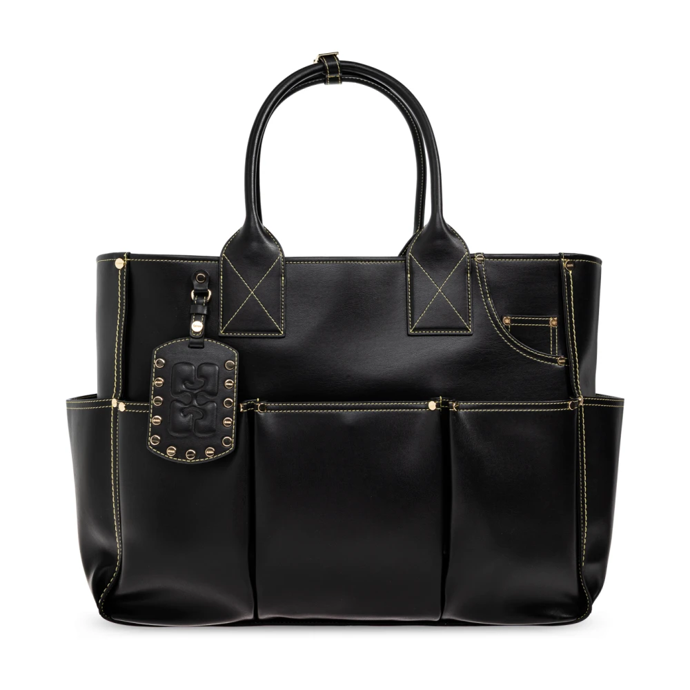 Ganni Women's Black Shopper Bag - Shopping Bags - One Size - Bags