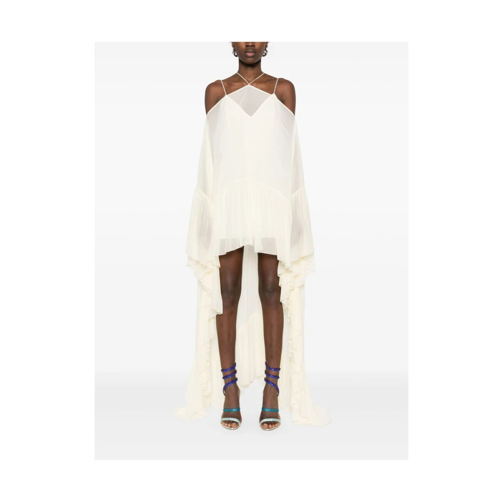 Taller Marmo Beige Batwing Style Jurk met Gerimpeld Detail Beige Dames