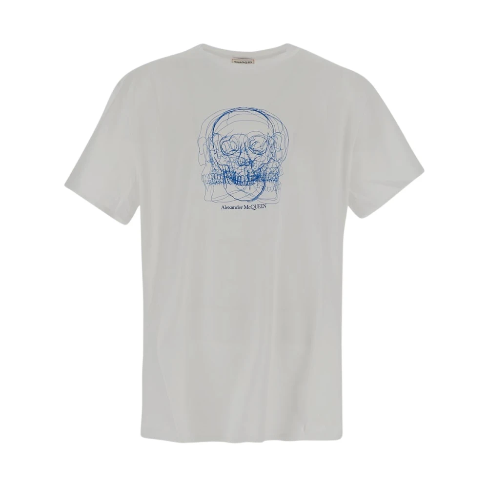 Alexander mcqueen Sketch Skull T-Shirt White Heren