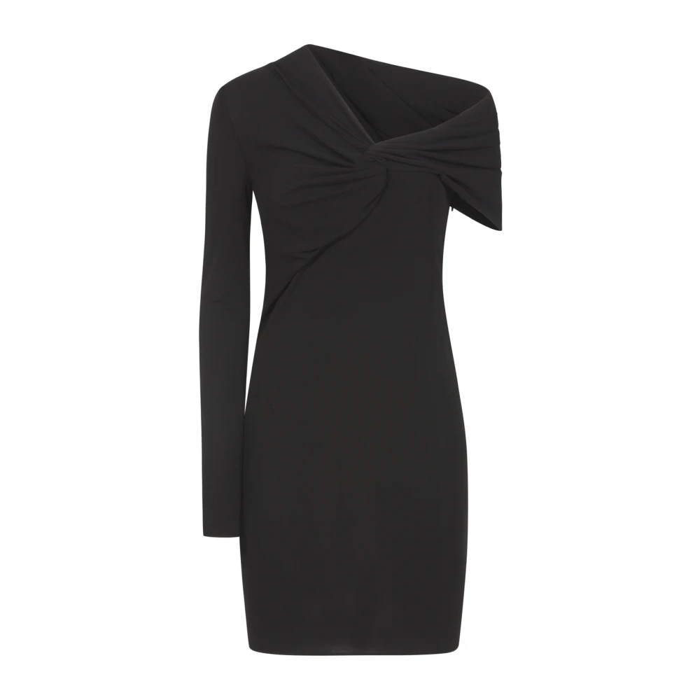 Saint Laurent Asymmetrische Jurk met Één Mouw Black Dames