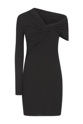 Asymmetrisk Crepe Knit Klänning