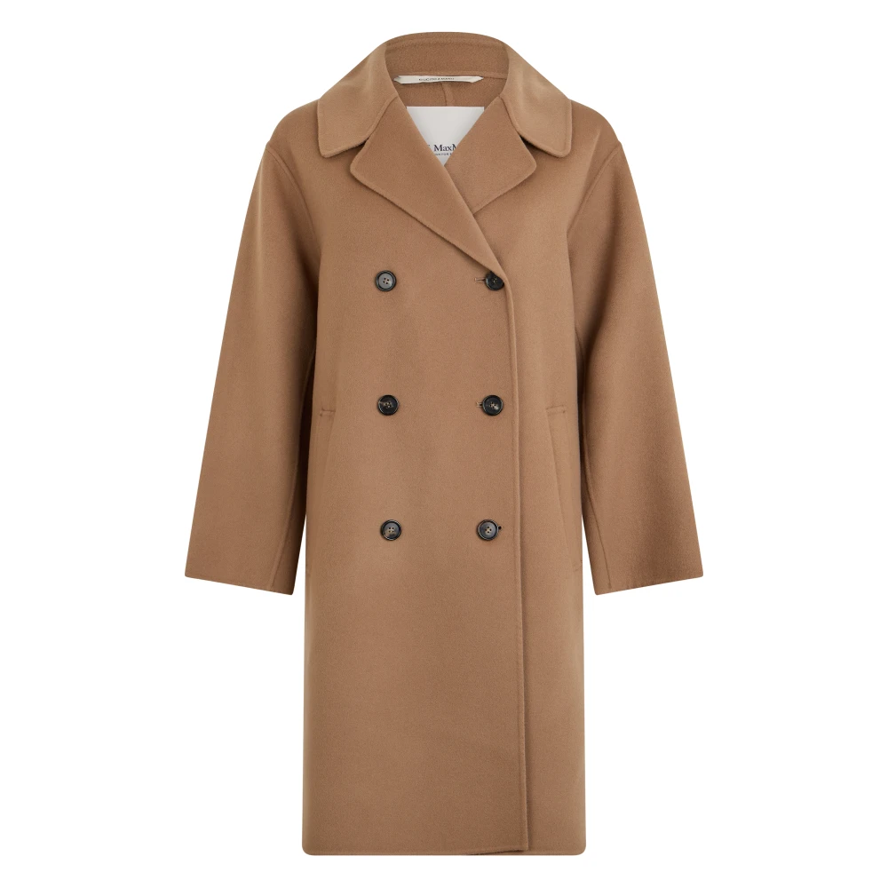 Max Mara Magnolia Double-Breasted Coat - Female - Double-Breasted Coats - Brown - 2XS - Coats