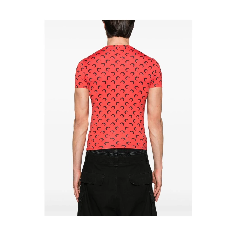 Marine Serre Rode Unisex T-shirt Red Dames