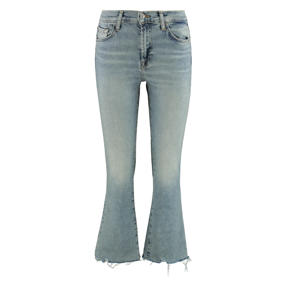 7 For All Mankind Farade Jeans - Höga midja, utsvängda Blue, Dam