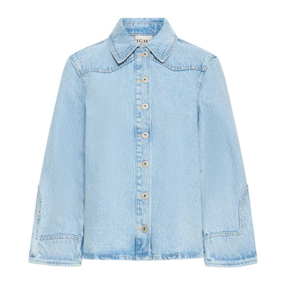 Ichi Donna Bleu Camicia A Maniche Lunghe In Denim Ihnaoba - Immagine 2