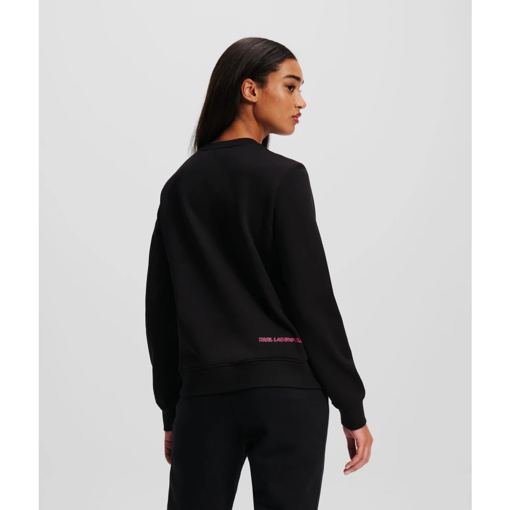 Karl Lagerfeld Sportieve stijl trui met felle merkaccenten Black Heren
