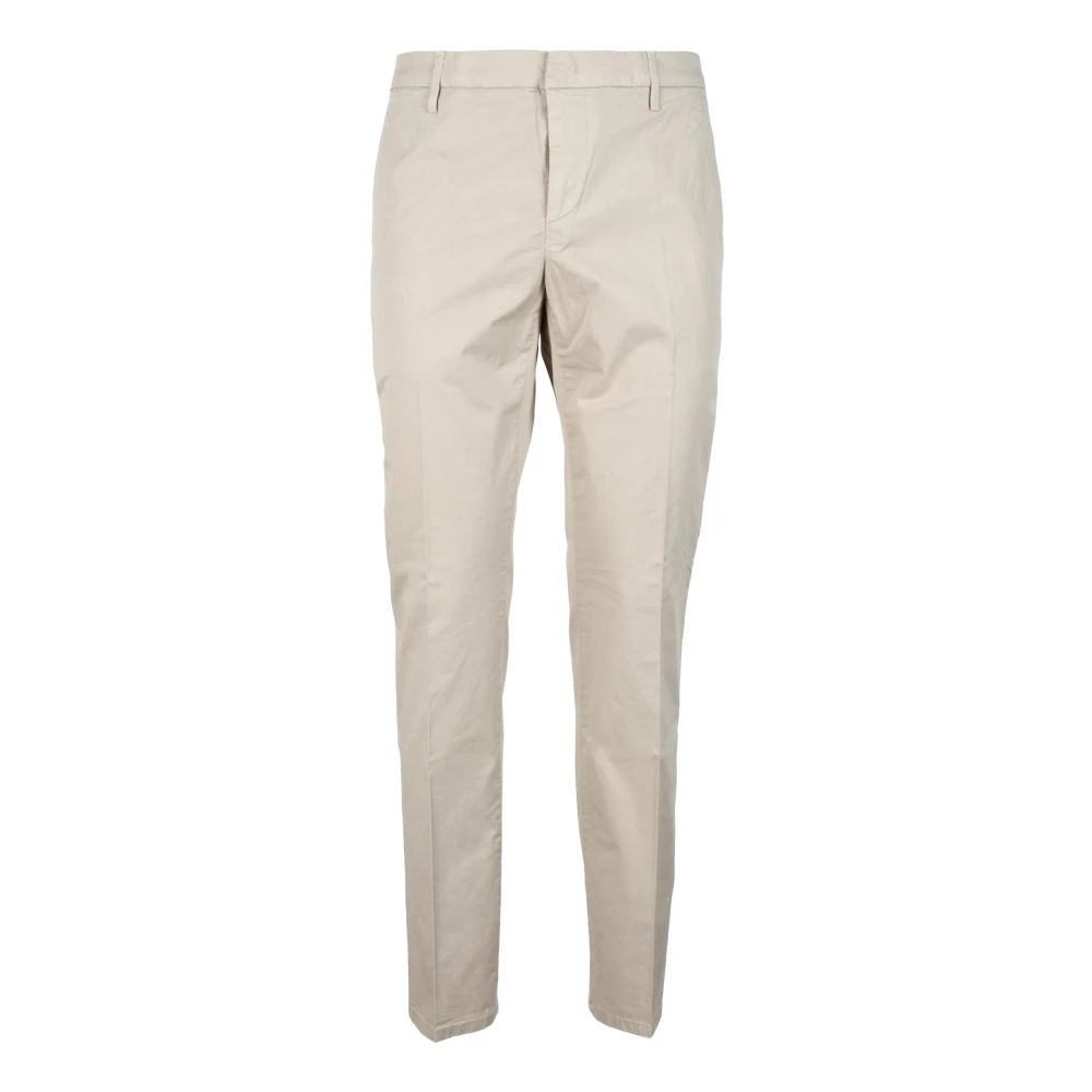 Dondup Spiritissimo Katoenen Broek met Rits Sluiting Beige Heren