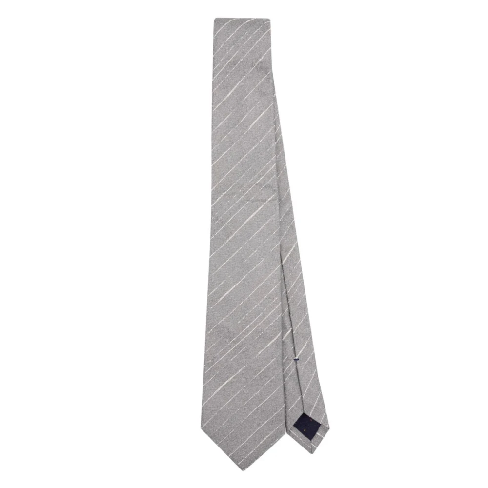 PS By Paul Smith Zilver Streep Crepe Heren Stropdas Gray Heren