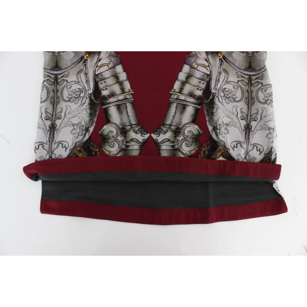Dolce & Gabbana Middeleeuwse Knight Print Zijden Blouse Red Dames
