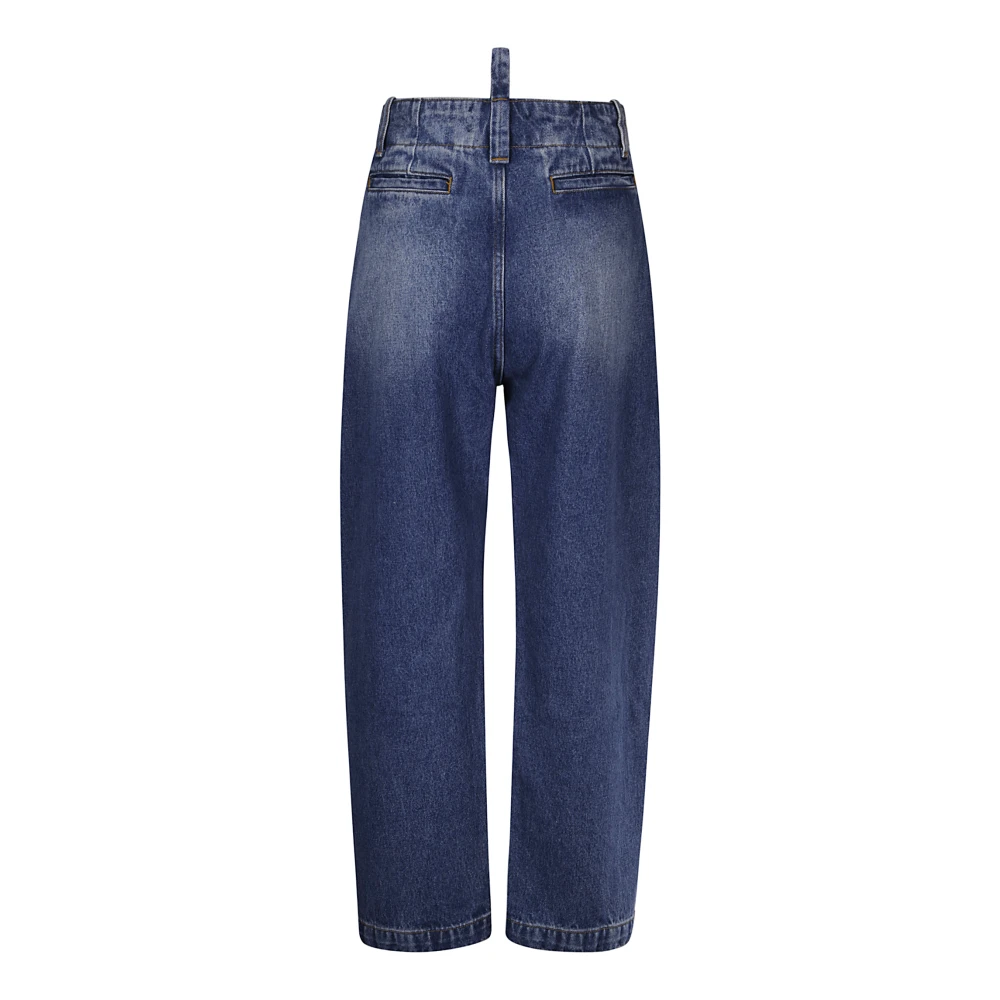 Studio Nicholson Rounded Leg Denim Jeans Blue Dames