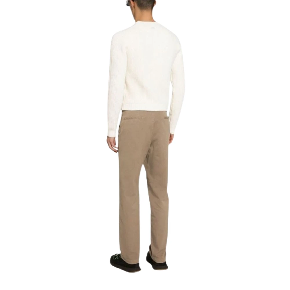 Dolce & Gabbana Gebreide Kabeltrui met Logo White Heren
