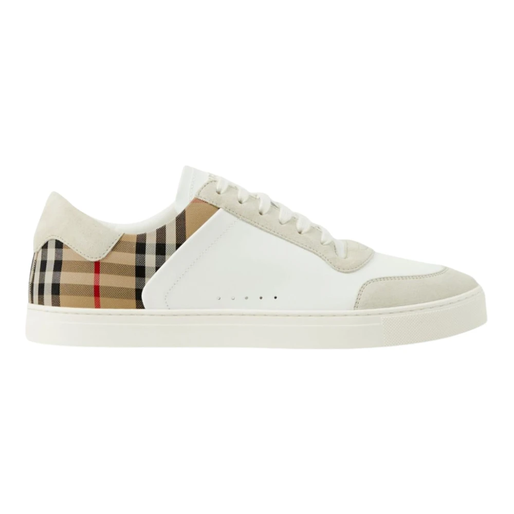Burberry Men's White Stevie Leather Sneakers