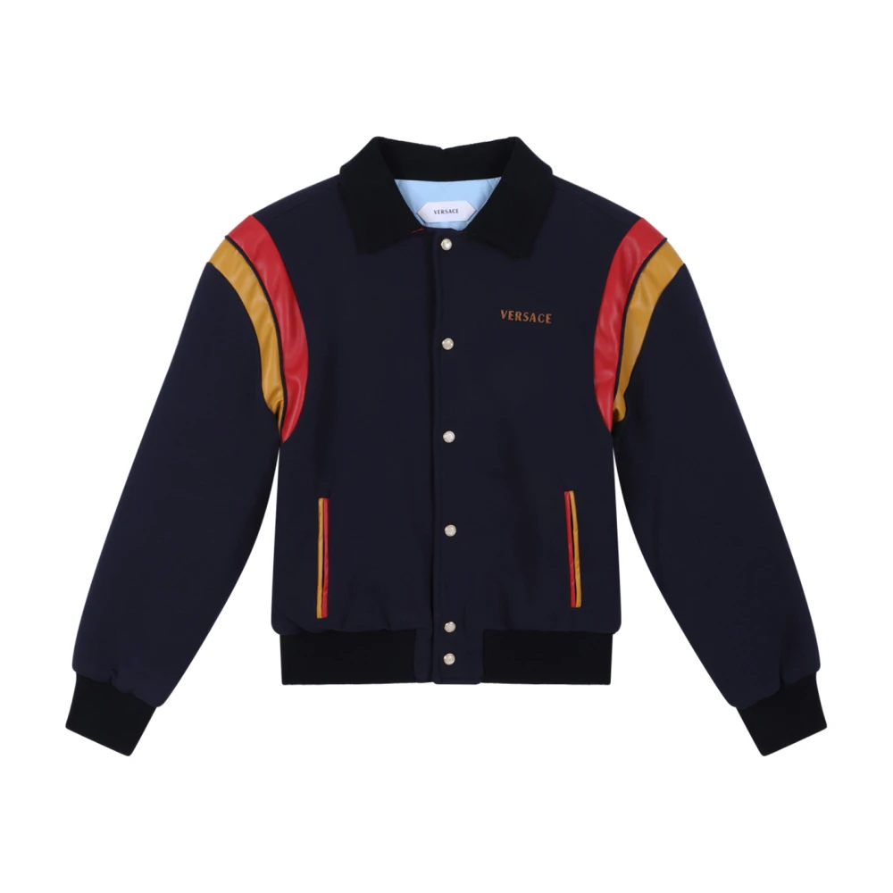 Versace Wool Bomber Jacket - Unisex - Light Jackets - Blue - 8 Y | 128 Cm - Kids