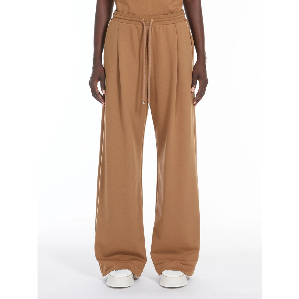 Max Mara Katoenen sweatpants met elastische tailleband Brown Dames