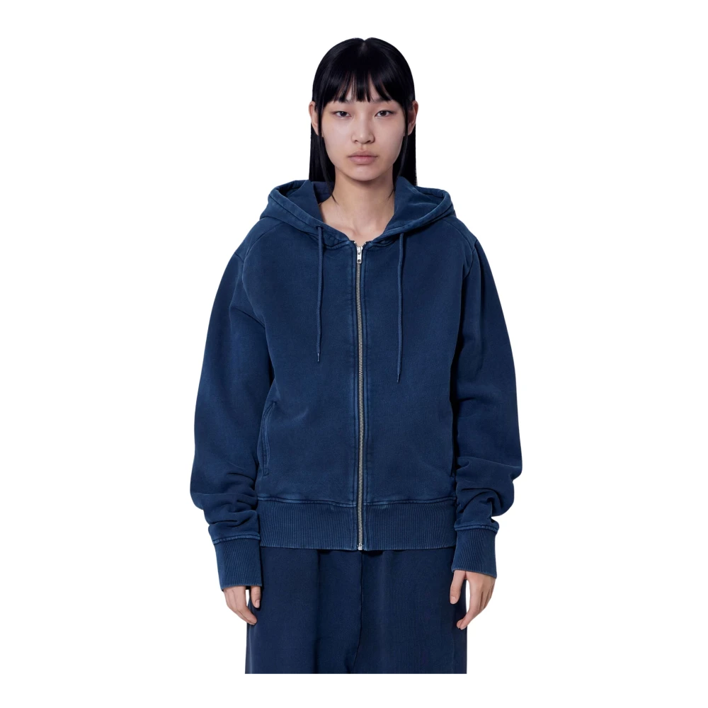 Entire Studios Donna Navy Slim Zip Up Hoodie - Woman Sweatshirts S - Immagine 3