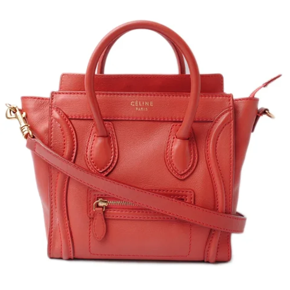 Celine Vintage Pre-owned Leather celine-bags Red Dames