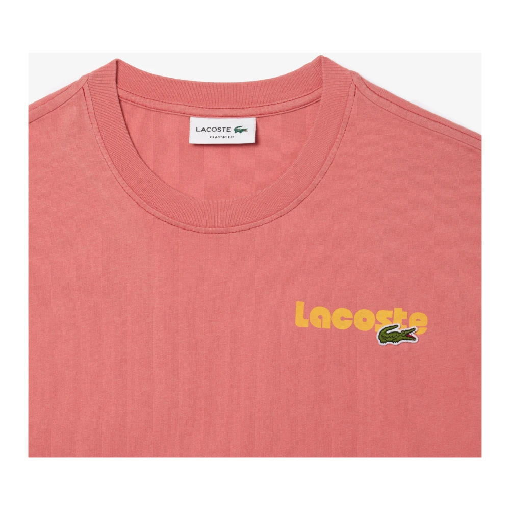 Lacoste Roze Trendy Katoenen T-shirt Pink Heren