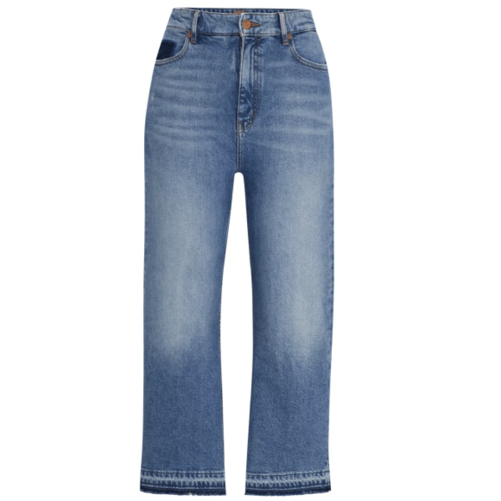 Hugo Boss Hoge taille cropped jeans in blauwe denim Blue Dames