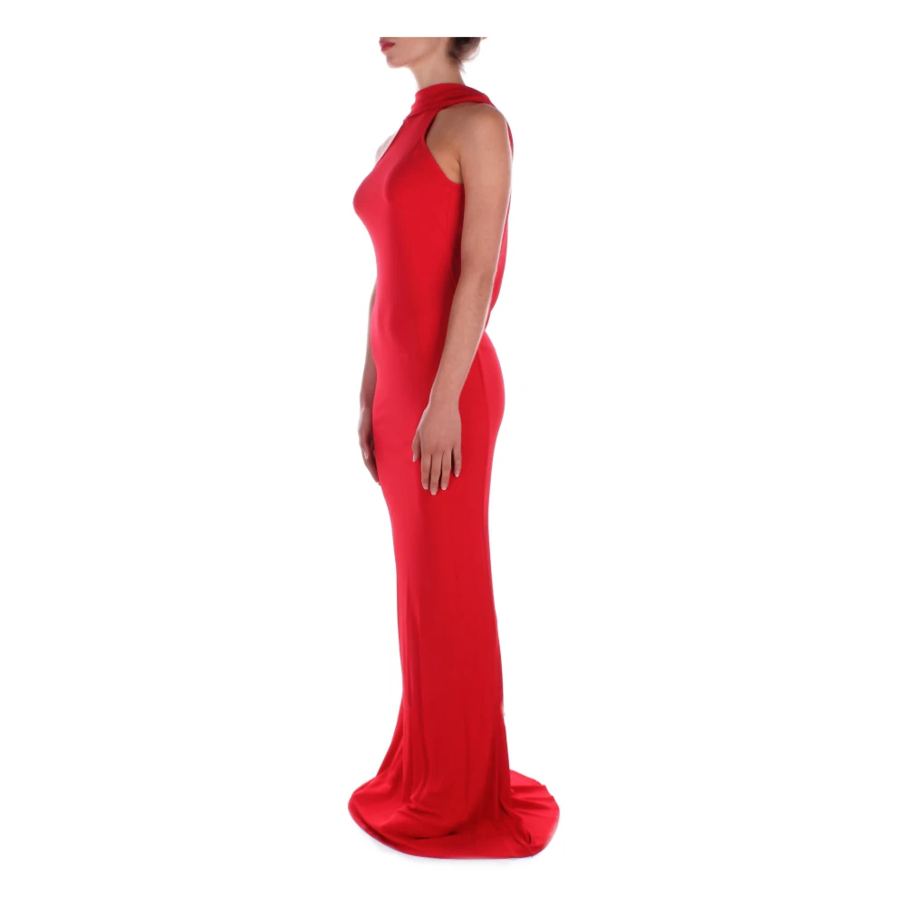 Elisabetta Franchi Red Carpet Rode Jurk Hanger Ketting Red Dames