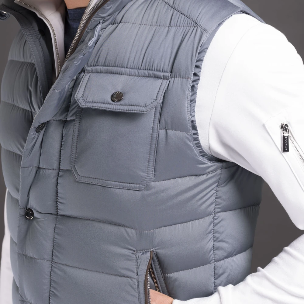 Moorer Iridescent Waterdichte Vest met Ganzendons Blue Heren