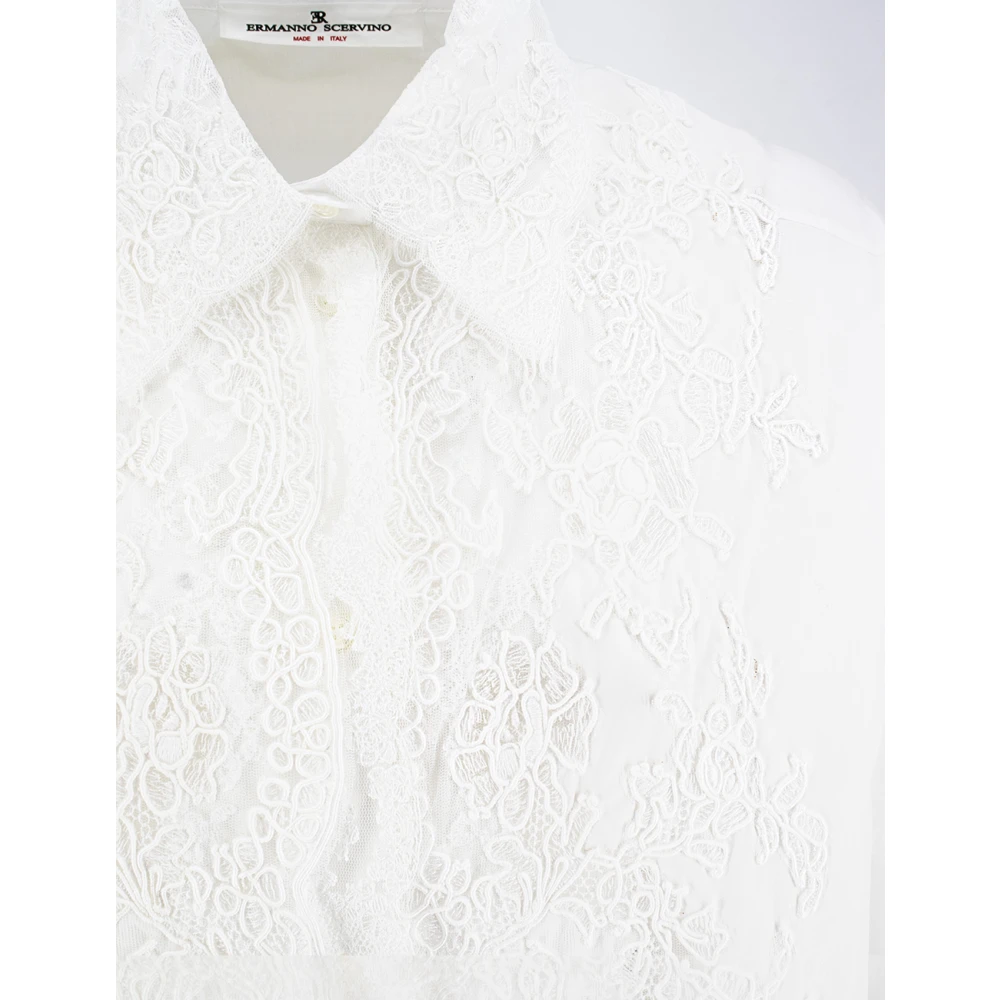 Ermanno Scervino Elegante Kantoverhemd voor de Lente White Dames